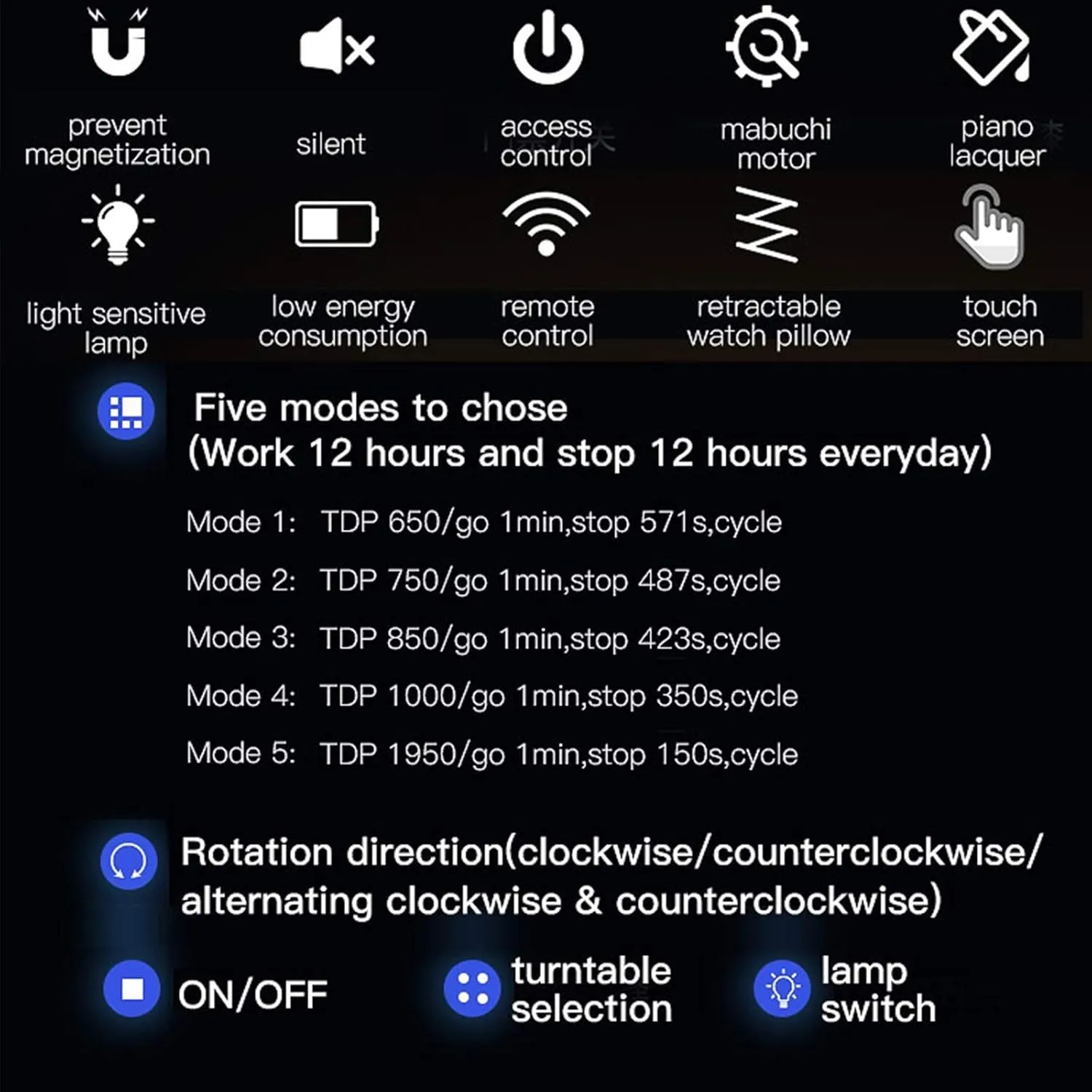 Watch Winder with Remote Control Watch Display Box LCD Touch Screen Flexible Watch Pillows Built-in LED Light clay unsure factual Automatic 