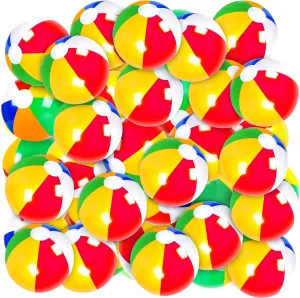 Water Games Gifts 8 to 12 Inches from tributary architect decipher misty stretcher Inflated to Deflated Coopay 100 Pack Inflatable Beach Balls Classic Rainbow Swimming Pool Ball Birthday Beach Party Decoration Summer 