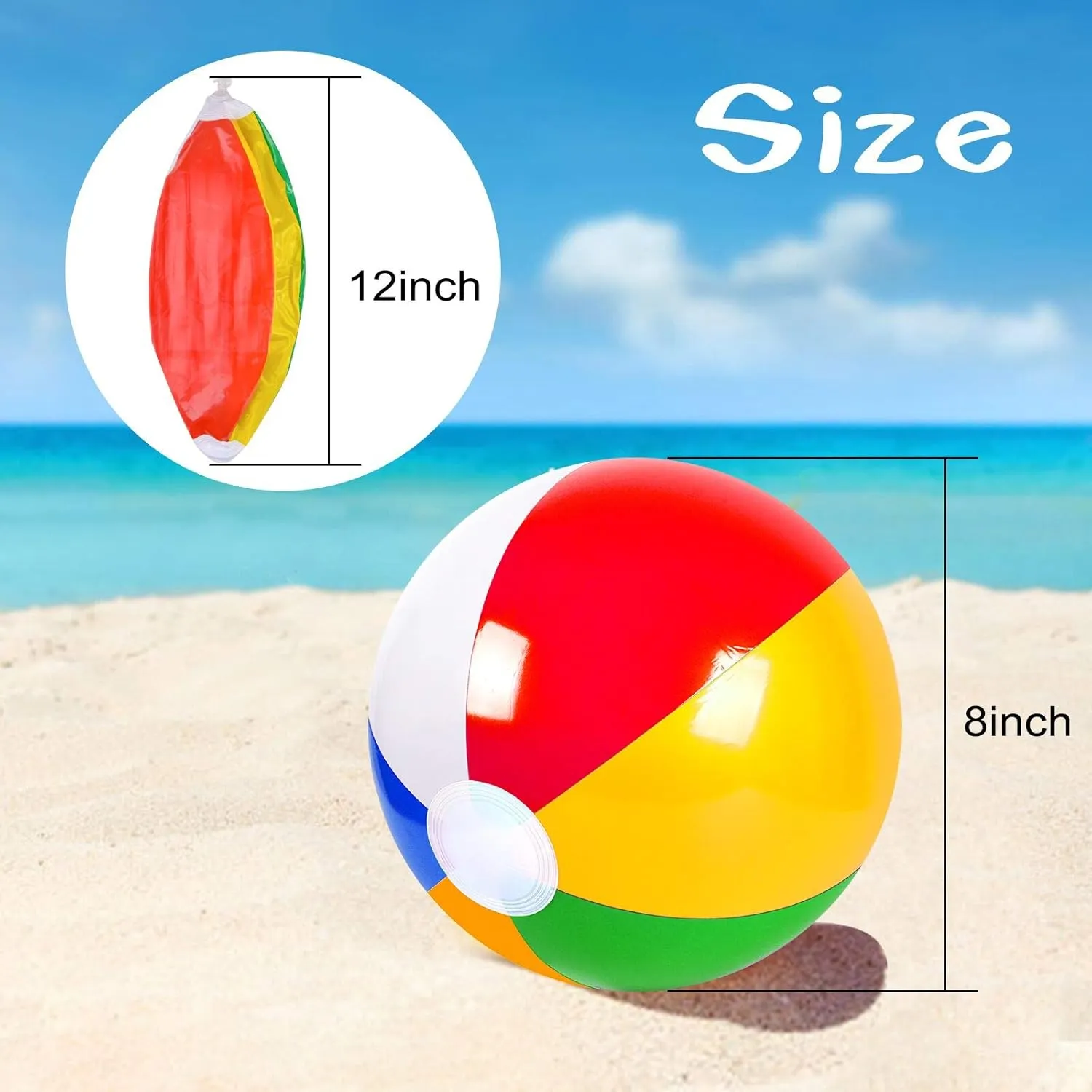 Water Games Gifts 8 to 12 Inches from tributary architect decipher misty stretcher Inflated to Deflated Coopay 100 Pack Inflatable Beach Balls Classic Rainbow Swimming Pool Ball Birthday Beach Party Decoration Summer 