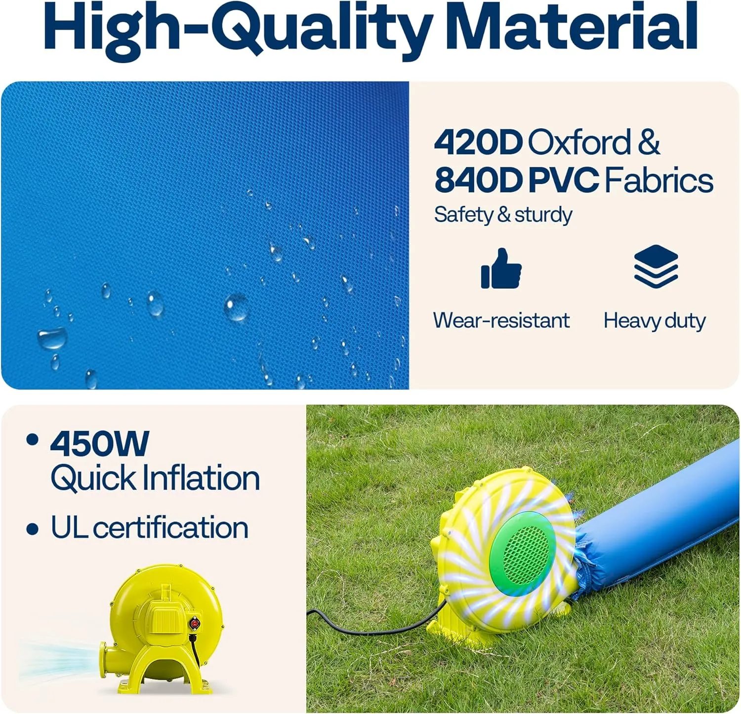 Water Pool$ lightning Hoop VIVOHOME 7 in 1 Bounce House for Kids$ Fruit Theme Inflatable Bouncy Castle with Slide$ 12x12 FT Inflated Bouncer for Outdoor with Blower$ Basketball$ Climb$ Jump Area$ Ball$ 