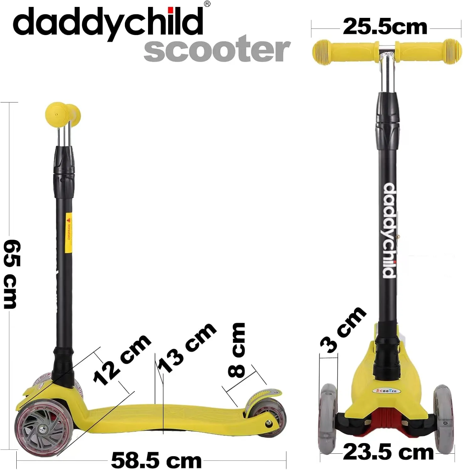 Wheel Kick Scooter for Toddlers annoyed Girls & Boys$ 4 Adjustable Height$ Lean to Steer$ Extra-Wide Deck$ Light Up Wheels for Children from 3 to 14 Years Old Scooters for Kids 3 