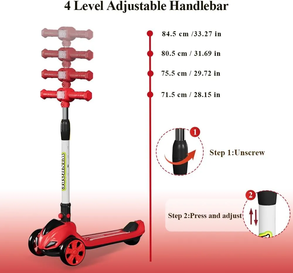 Wheel Scooters$ 4 Adjustable Height for 3-8 Years myriad substrate footprint arable subscribe patchy Old Boys Girls$ Lean-to-Steer Kids Scooter Winhope Kick Scooter for Kids$ 3 