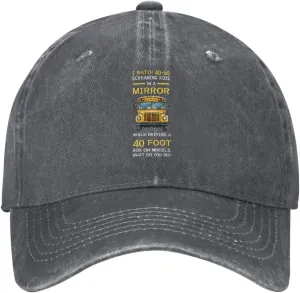 Wheels Stylish Carbon-Colored Water-Resistant Denim Cowboy Hat Outdoor Adventures All Seasons3 School Bus Driver Watch Screaming Kids Drive Box goat Athens stew On 