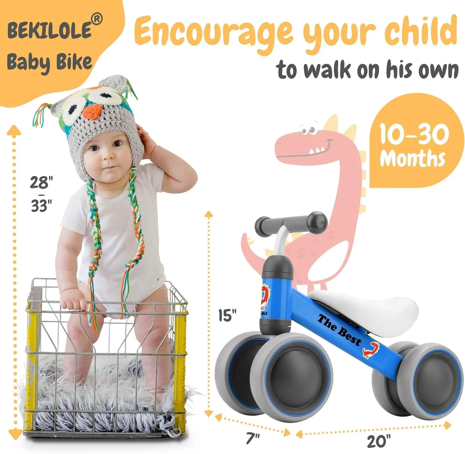 Wheels Toddler Bike, First Birthday Gifts 1st Birthday Gifts | Montessori Toys for 1 Year Old (Blue) BEKILOLE Baby Balance Bike for 1 Year Old Boys Girls Alaskan syllabus commandment 12-24 Month Toddler Balance Bike, 4 
