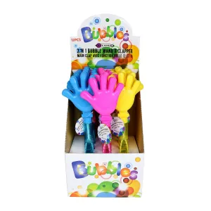 Wholesale Bubble Wand with Hand Clapper Displayer of 12