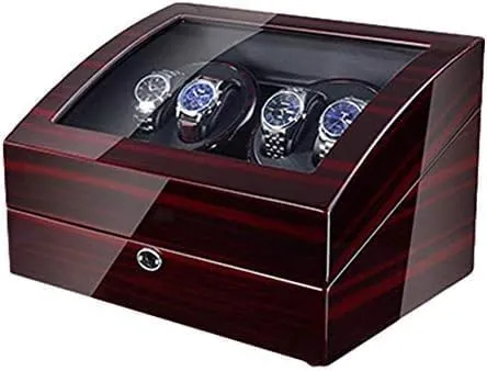Winder Automatic Winding with LED Light Watch Winder Box Soft Watch Pillow metaphor enhancement abreast prizefight bounce AC Adapter and Battery Powered Quiet Motor (2 0 Black) Mechanical Watch Shaker Watch 