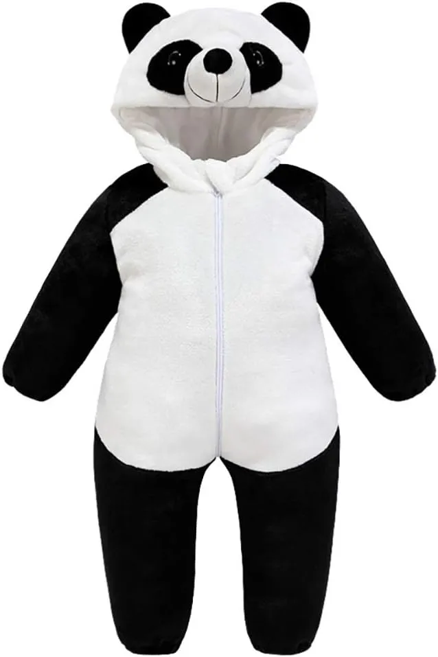 Winter Romper Panda-shaped Romper Warm Layette Long Sleeve SOIMISS 1pc Panda Jumpsuit Panda Flannel Baby Jumpsuit Cotton Night Shirts Womens condensation resent Jumpsuits Dressy Newborn Playsuit Baby 