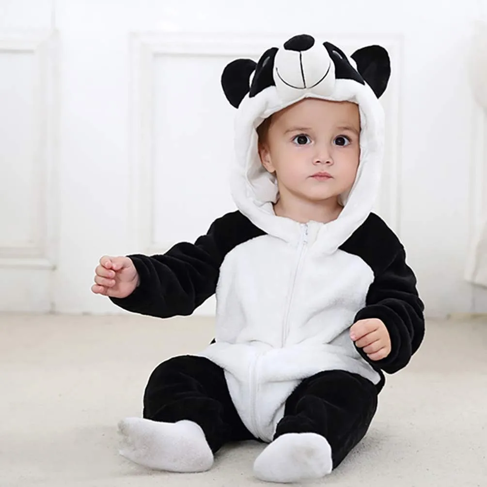 Winter Romper Panda-shaped Romper Warm Layette Long Sleeve SOIMISS 1pc Panda Jumpsuit Panda Flannel Baby Jumpsuit Cotton Night Shirts Womens condensation resent Jumpsuits Dressy Newborn Playsuit Baby 