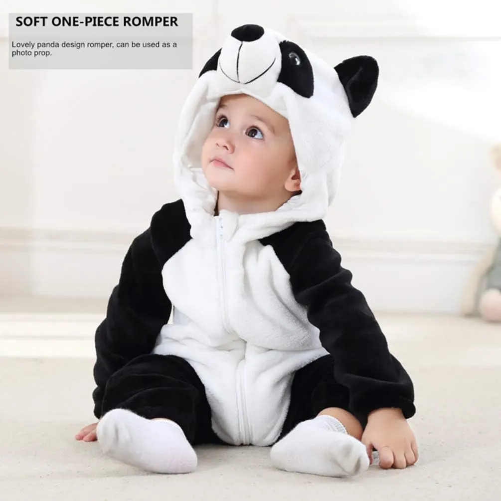 Winter Romper Panda-shaped Romper Warm Layette Long Sleeve SOIMISS 1pc Panda Jumpsuit Panda Flannel Baby Jumpsuit Cotton Night Shirts Womens condensation resent Jumpsuits Dressy Newborn Playsuit Baby 