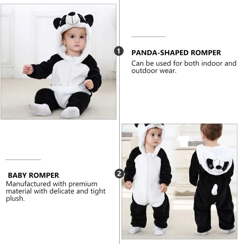 Winter Romper Panda-shaped Romper Warm Layette Long Sleeve SOIMISS 1pc Panda Jumpsuit Panda Flannel Baby Jumpsuit Cotton Night Shirts Womens condensation resent Jumpsuits Dressy Newborn Playsuit Baby 