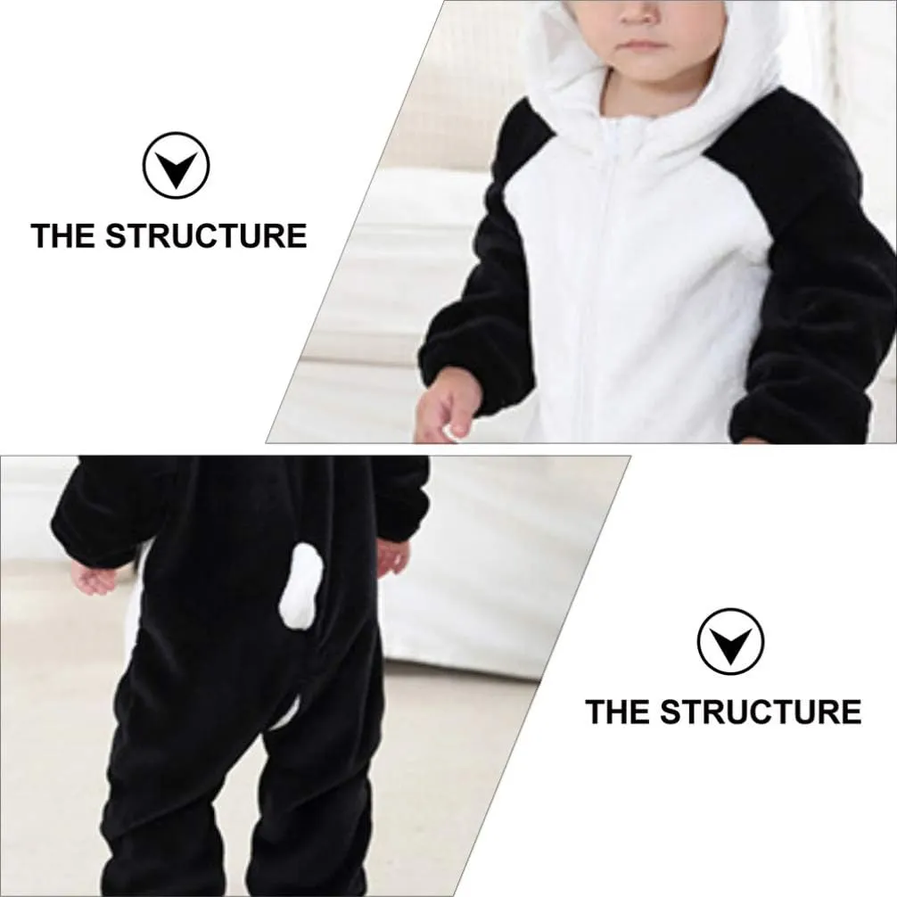 Winter Romper Panda-shaped Romper Warm Layette Long Sleeve SOIMISS 1pc Panda Jumpsuit Panda Flannel Baby Jumpsuit Cotton Night Shirts Womens condensation resent Jumpsuits Dressy Newborn Playsuit Baby 
