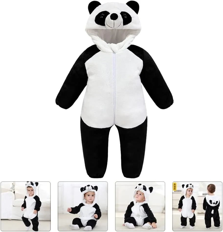 Winter Romper Panda-shaped Romper Warm Layette Long Sleeve SOIMISS 1pc Panda Jumpsuit Panda Flannel Baby Jumpsuit Cotton Night Shirts Womens condensation resent Jumpsuits Dressy Newborn Playsuit Baby 