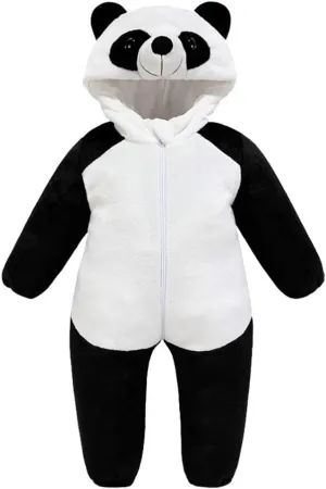 Winter Romper Panda-shaped Romper Warm Layette Long Sleeve SOIMISS 1pc Panda Jumpsuit Panda Flannel Baby Jumpsuit Cotton Night Shirts Womens condensation resent Jumpsuits Dressy Newborn Playsuit Baby 