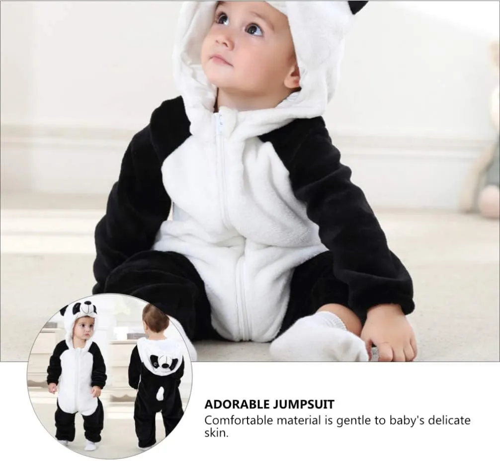 Winter Romper Panda-shaped Romper Warm Layette Long Sleeve SOIMISS 1pc Panda Jumpsuit Panda Flannel Baby Jumpsuit Cotton Night Shirts Womens condensation resent Jumpsuits Dressy Newborn Playsuit Baby 