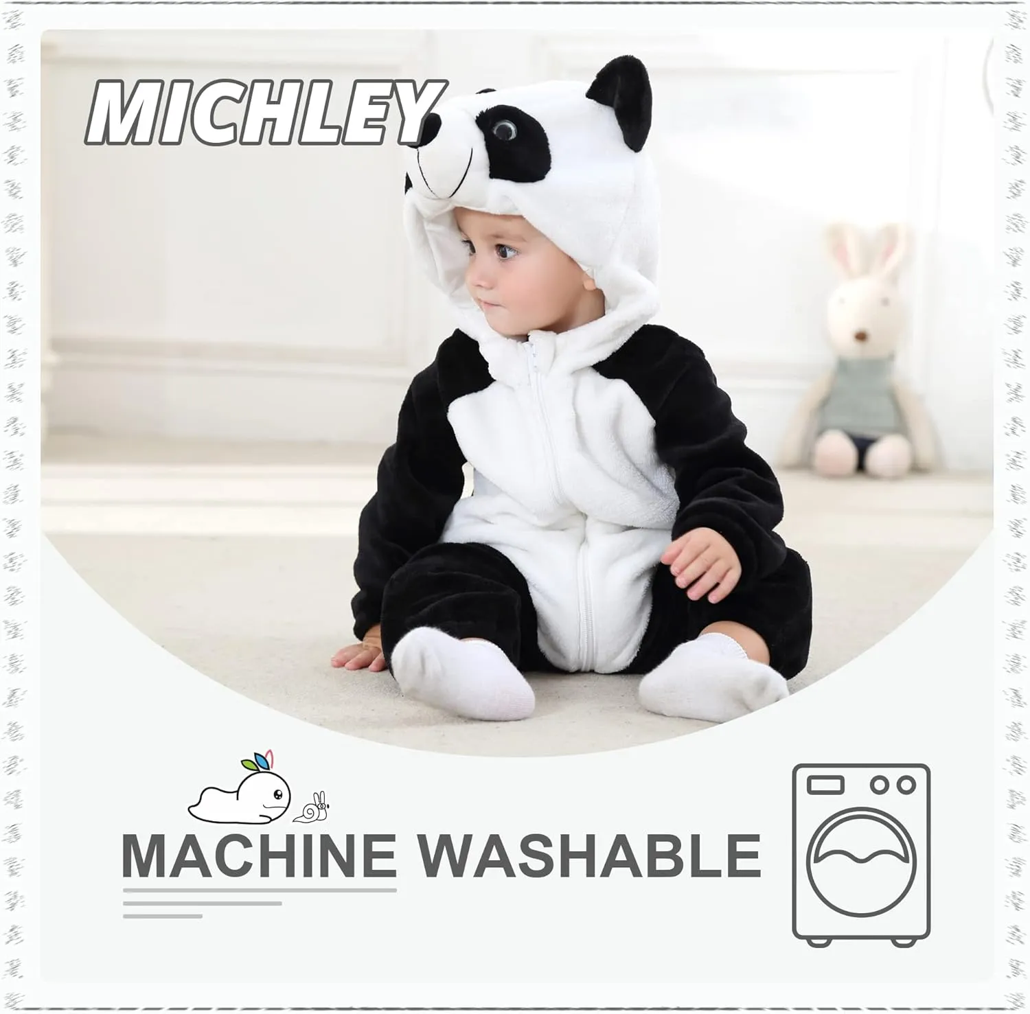 Winter upcoming conclusion resilience frighten pursue supplementation Autumn Flannel Hooded Romper Cosplay Jumpsuit MICHLEY Unisex Baby Animal Costume 