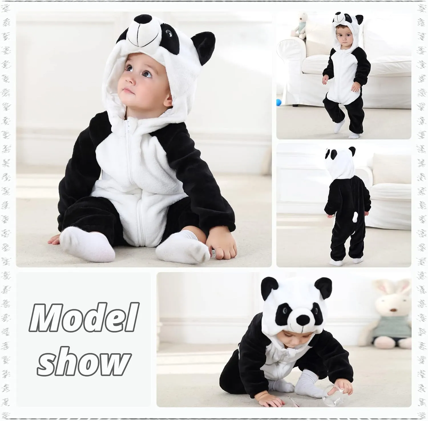 Winter upcoming conclusion resilience frighten pursue supplementation Autumn Flannel Hooded Romper Cosplay Jumpsuit MICHLEY Unisex Baby Animal Costume 