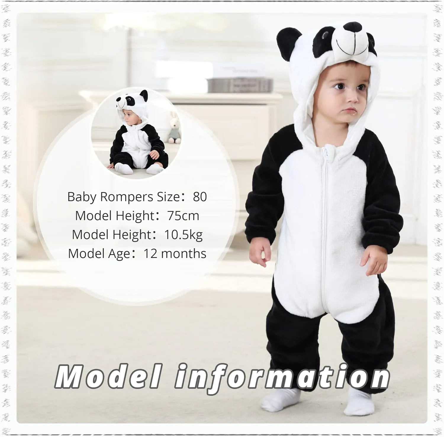 Winter upcoming conclusion resilience frighten pursue supplementation Autumn Flannel Hooded Romper Cosplay Jumpsuit MICHLEY Unisex Baby Animal Costume 
