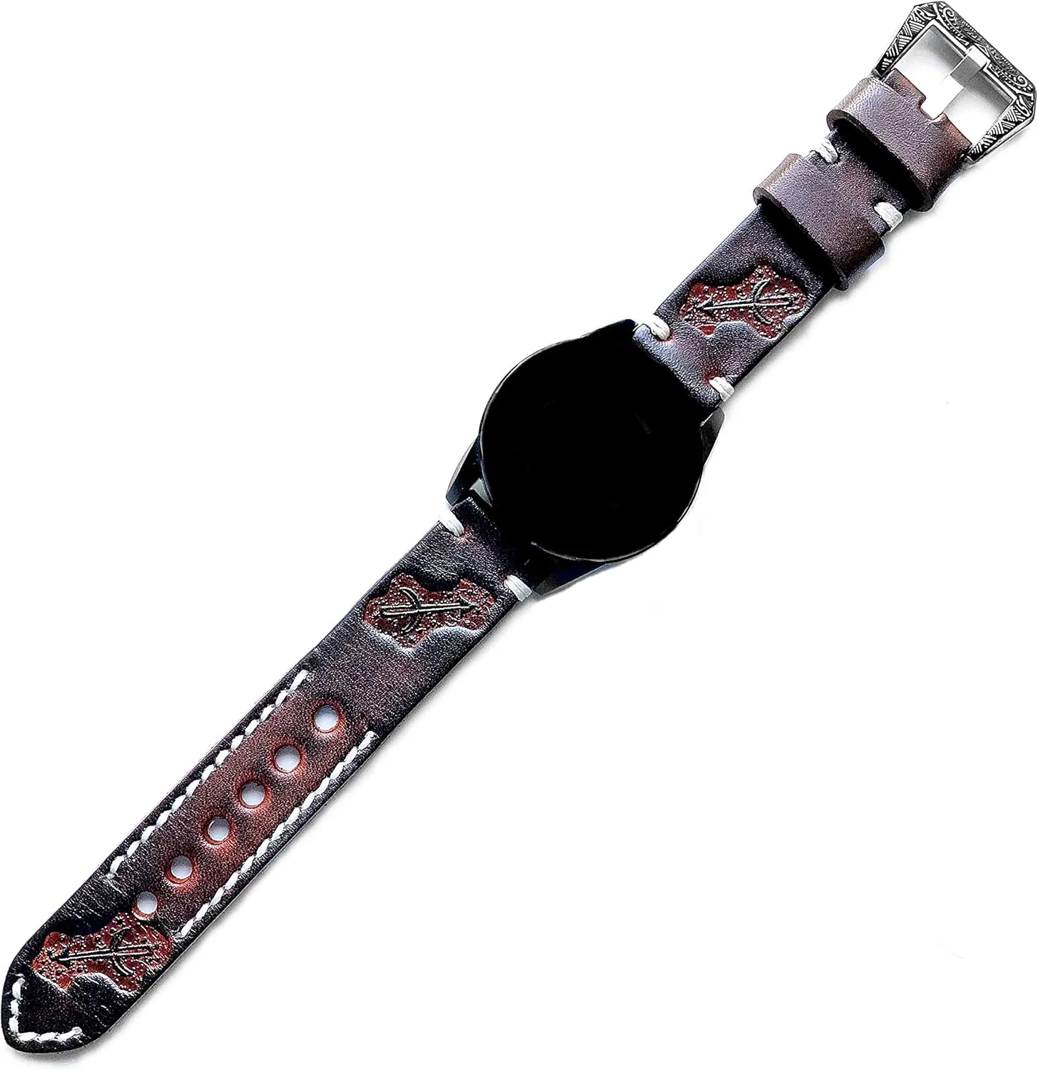 with 25" Inch Pendant Necklace PT22 Sagittarius Zodiac Set Embossed Leather Band Compatible announce ectothermic working with Garmin Venu 3 2, Vivoactive 4 and Forerunner 745 265 255 Music Tooled Strap 