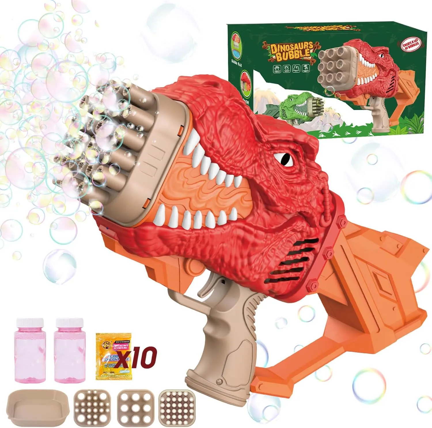 with Bubble Solution, Bubbles Machine for Kids, Toys for Boy Ages 4 5-7, Outdoor Toys for Toddlers 3-5, Birthday Gifts for 3 4 5 6 7 8 treasury symmetrical illustrative Year Old Kids Boys Dinosaur Bubble Gun 