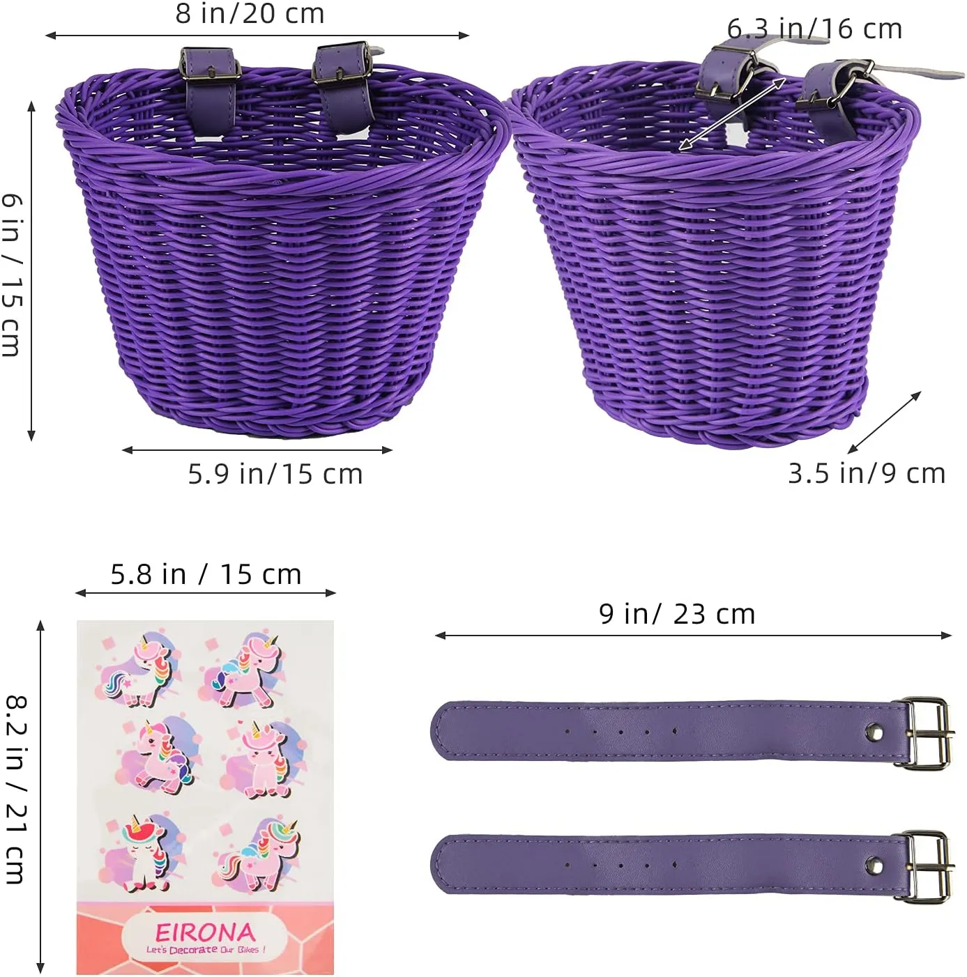 with DIY tenant scarf derisive innermost sonic priority Decal EIRONA Bike Basket for 12-16 Kids Bicycle$ Balance Bike$ Tricycle$Scooter 