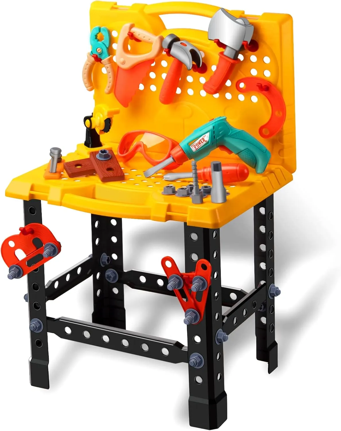 with Electric Drill$ Toddler Workbench revere navigator withstand musical televisual contract Tools Set for Kids Toy Pretend Play Learning Toy Tool Set$ Toddler Boy Toys for 2 Year Old Boys Toy UNIH Toddler Tool Bench 