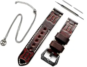 with Garmin Venu 3 2, Vivoactive 4 and Forerunner 745 visible 265 255 Music Tooled Strap with 25" Inch Pendant Necklace PT22 Gemini Zodiac Set Embossed Leather Band Compatible 