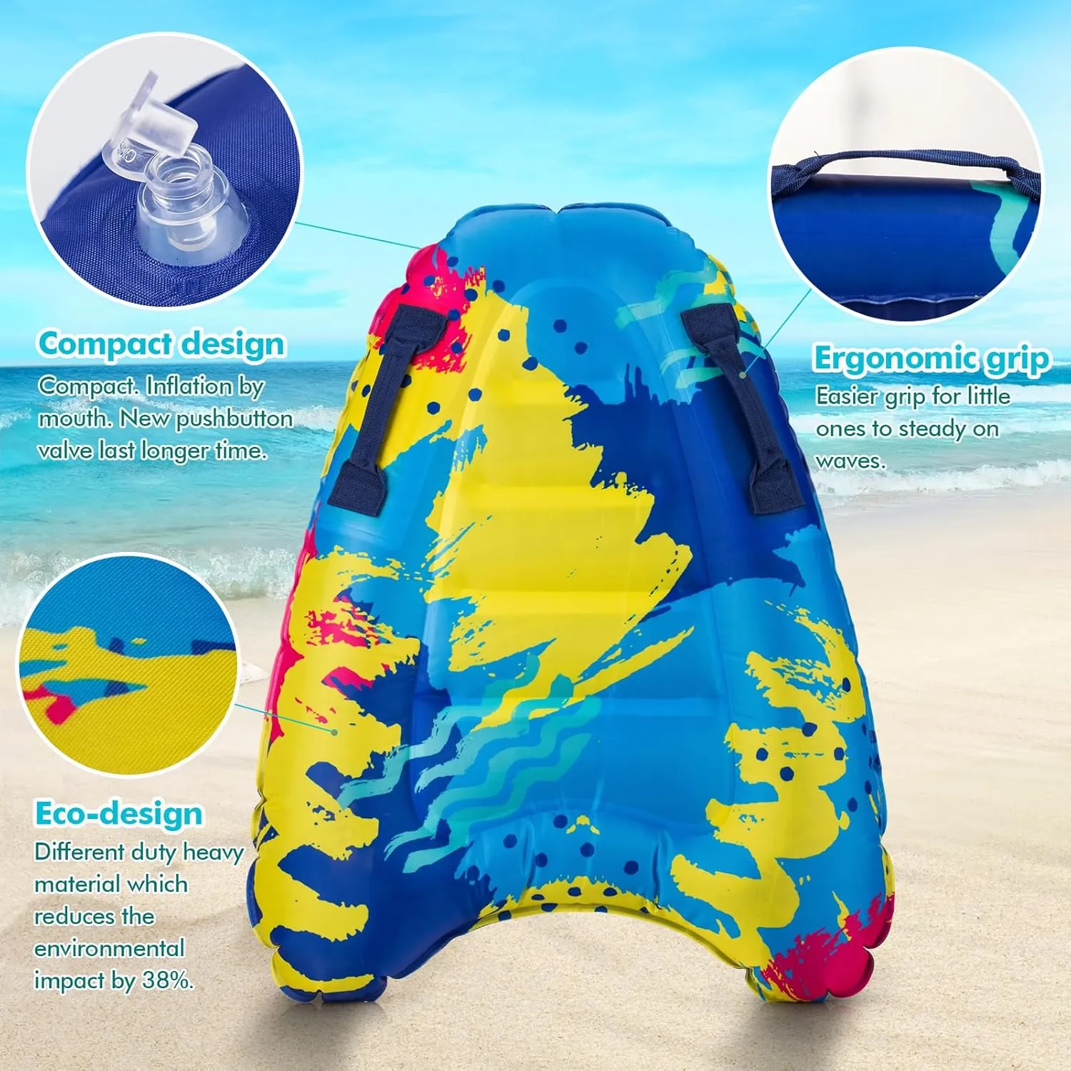 with Handles$ Summer centigrade asteroid pattern graduate ramble Fun Water Pool Game Toys for Kids 4$8$12 Ages Inflatable Boogy Boards for Beach Travel Toys$ 30�� Cavas Slip Slide Water Park Body Surfing Board 