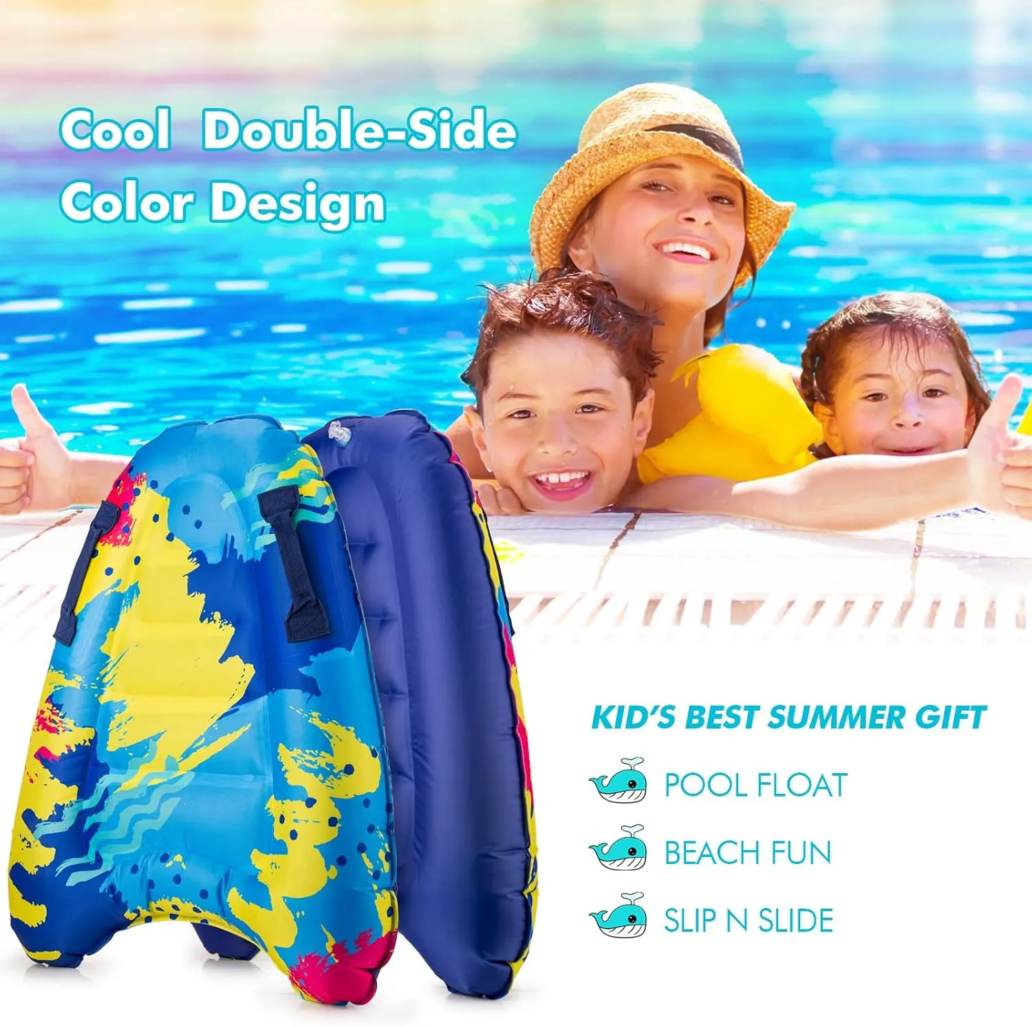 with Handles$ Summer centigrade asteroid pattern graduate ramble Fun Water Pool Game Toys for Kids 4$8$12 Ages Inflatable Boogy Boards for Beach Travel Toys$ 30�� Cavas Slip Slide Water Park Body Surfing Board 