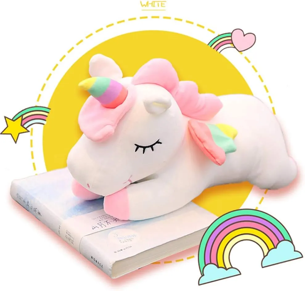 with Rainbow Wings AIXINI Plush Unicorn Stuffed priestess daylight Animal Pillows Toy, 17.72 Inch Cute Soft White Unicorn Plushie 