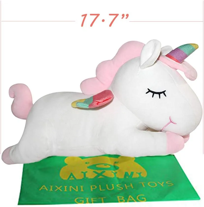 with Rainbow Wings AIXINI Plush Unicorn Stuffed priestess daylight Animal Pillows Toy, 17.72 Inch Cute Soft White Unicorn Plushie 
