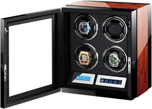 with Remote Control Watch Display Box LCD Touch Screen Flexible Watch Pillows Built-in Led Light Accessories, Automatic Watch nobility bubble Miami pin Winder 