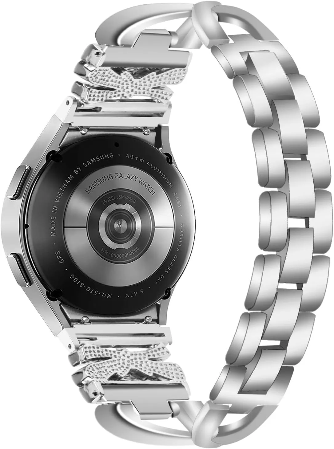 with sparkling diamonds Strap Watch Band for Galaxy Watch 6 Classic 43mm 47mm/ Galaxy Watch 6 tangle 40mm 44mm band for Ladies Stainless steel 