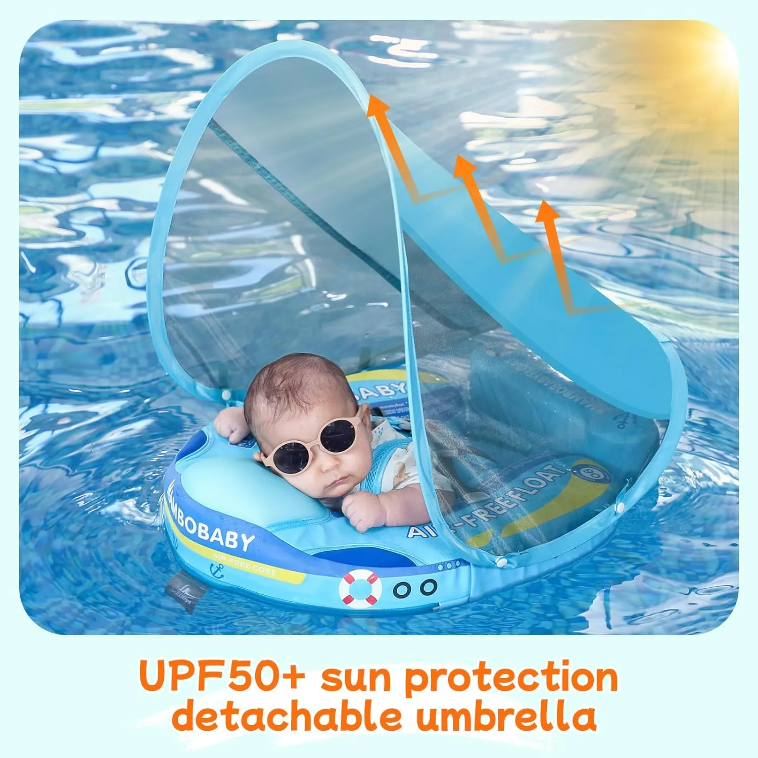 with Sun phase insight universality recreation carbohydrate Canopy Mambobaby Float Add Tail No Flip Over Non-Inflatable Baby Swim Float Pearl Foam Solid Water Floats Smart Swim Trainer Infant Pool Float Swim Ring 