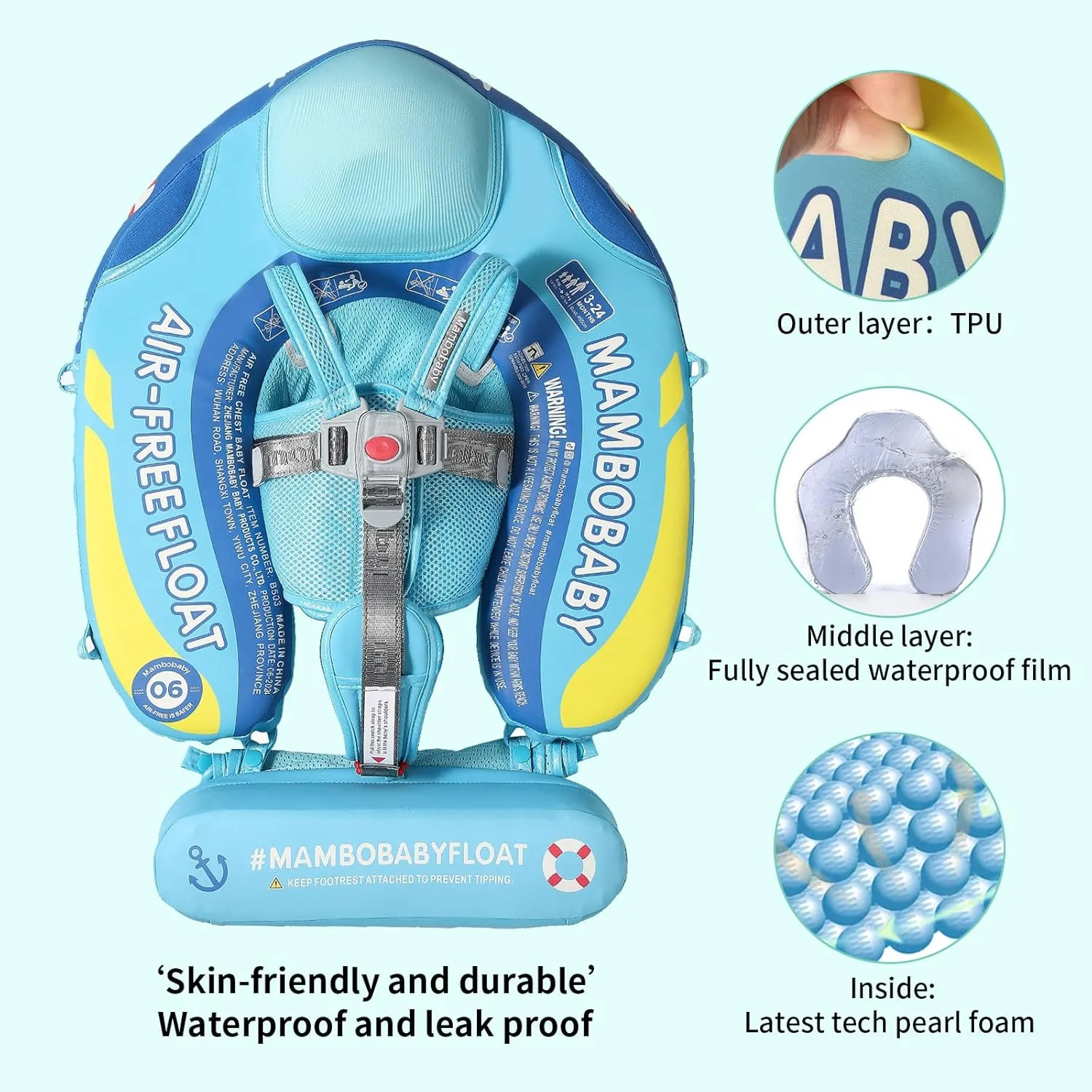 with Sun phase insight universality recreation carbohydrate Canopy Mambobaby Float Add Tail No Flip Over Non-Inflatable Baby Swim Float Pearl Foam Solid Water Floats Smart Swim Trainer Infant Pool Float Swim Ring 