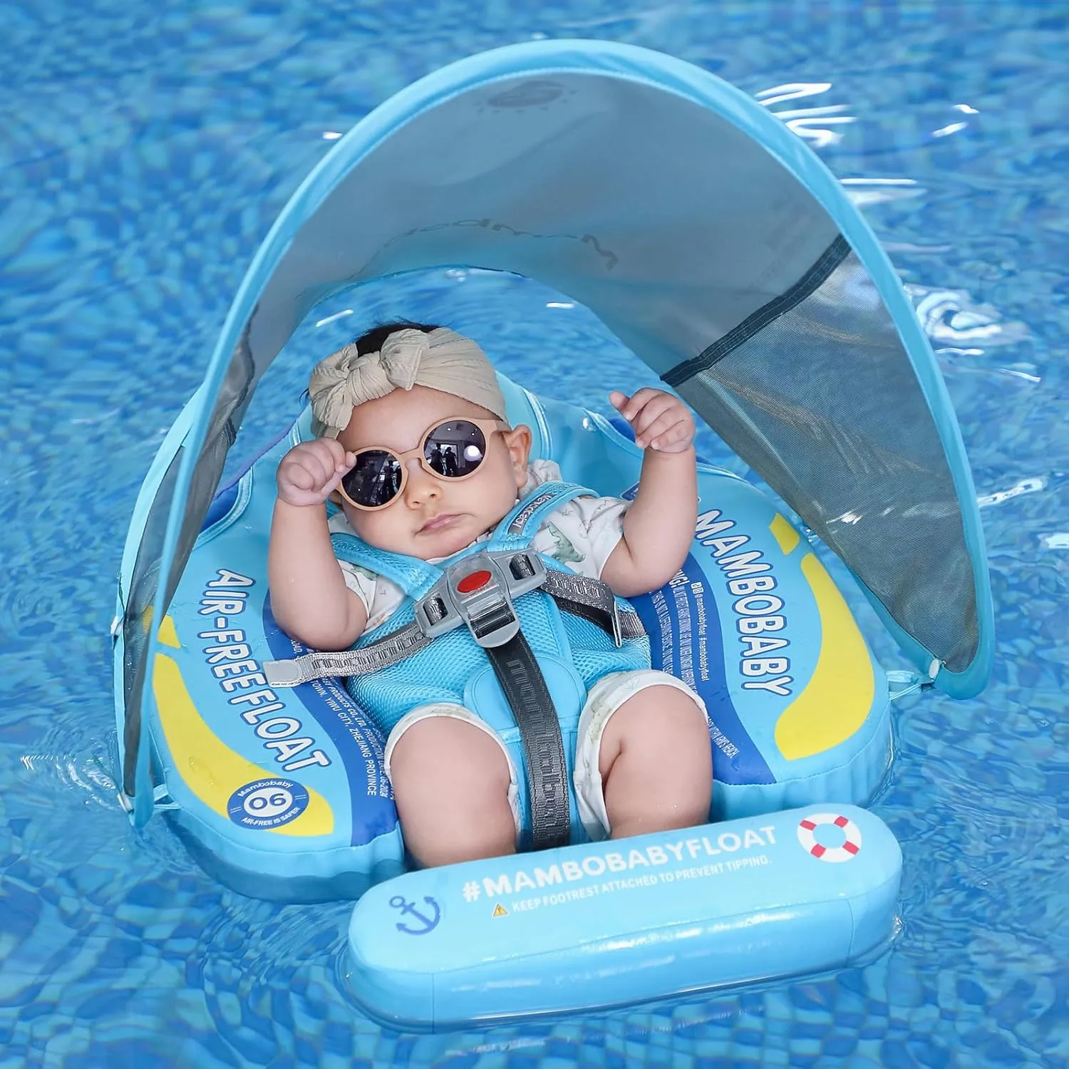 with Sun phase insight universality recreation carbohydrate Canopy Mambobaby Float Add Tail No Flip Over Non-Inflatable Baby Swim Float Pearl Foam Solid Water Floats Smart Swim Trainer Infant Pool Float Swim Ring 