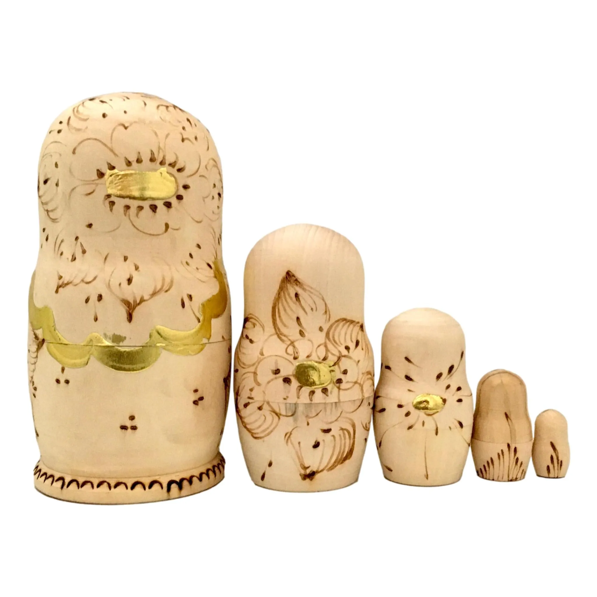 Wooden Nesting Dolls Red Russian Scarf