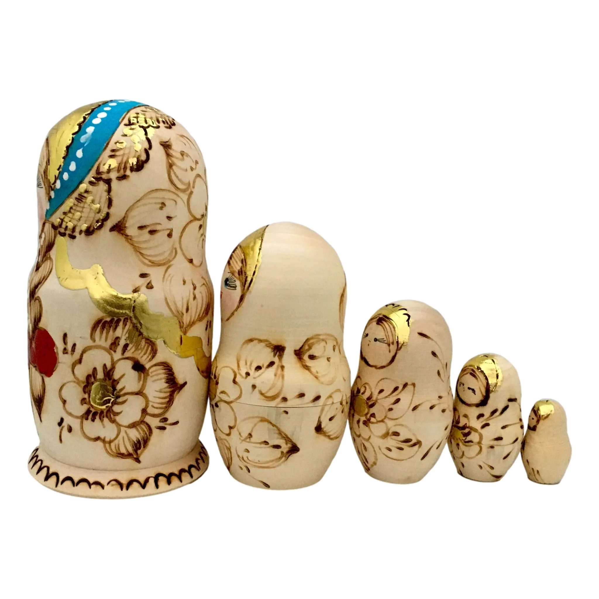 Wooden Stacking Dolls 5 Piece Set