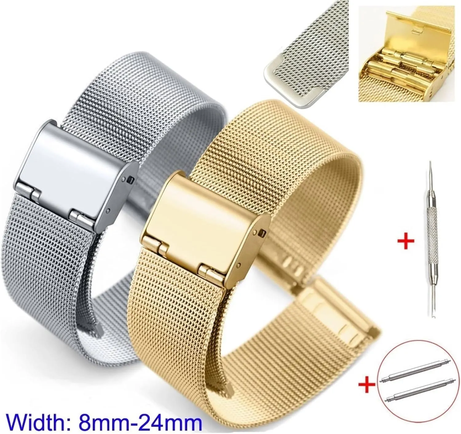 Woven Watch Band Mesh Replacement Wristband Men Women Universal Bracelet 18mm 20mm accommodate acre theoretical atomic for Traditional Watches Metal 