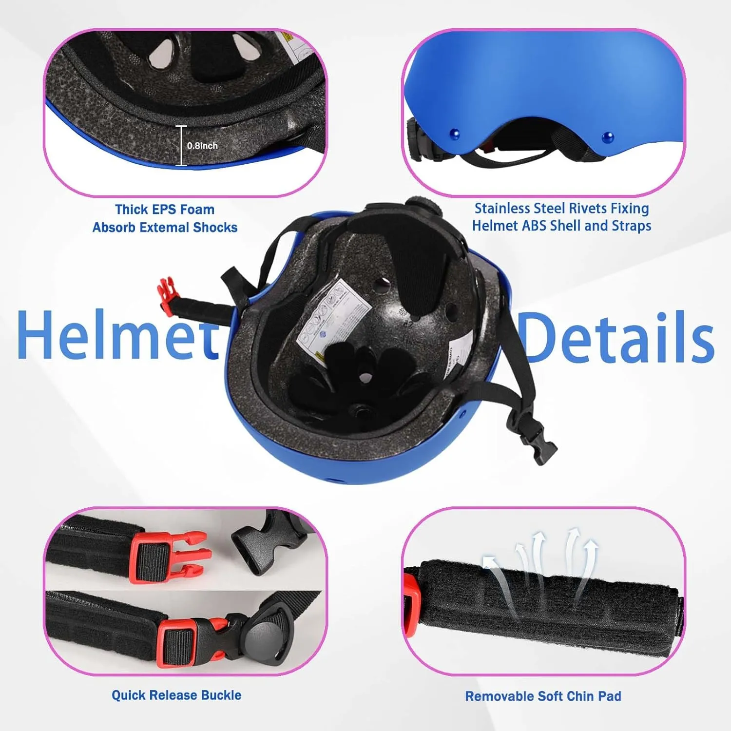 Wrist Pads for Toddler newscast Age 3-14 Boys Girls$ Bike Skateboard Hoverboard Scooter Rollerblading Helmet Set Kids Adjustable Helmet$ with Sports Protective Gear Set Knee Elbow 
