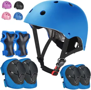 Wrist Pads for Toddler newscast Age 3-14 Boys Girls$ Bike Skateboard Hoverboard Scooter Rollerblading Helmet Set Kids Adjustable Helmet$ with Sports Protective Gear Set Knee Elbow 