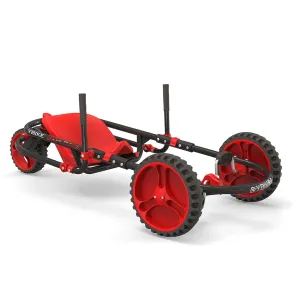 YBIKE Explorer Pedal Car - 3-Wheel Go Kart for Kids, Ride On Toys for Girls and Boys, Ages 4 &amp; Up, Steer with Handles, Adjustable Frame &amp; Seat, Up to 155 lbs, Red &amp; Black