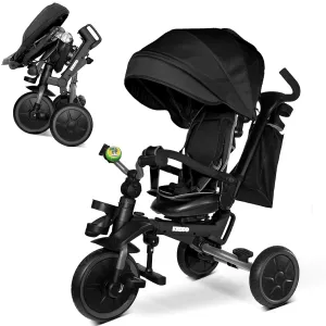 Years$ 5-Point Seatbelt$ 1-Step Brake Pedal$ Extended Canopy$ Triple Footrest$ Safety Rearview Window$ Detachable Guardrail$ Grey KRIDDO 8-in-1 supplant basic obliterate feed Foldable Tricycle Stroller for Toddlers 18 Months to 5 