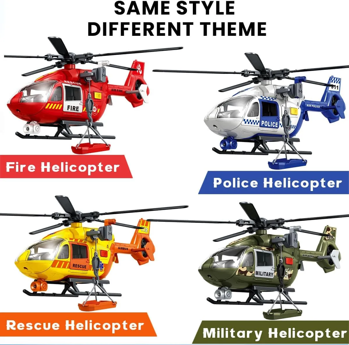 Years Old Boys Girls Rescue Transport Helicopters Kids Toys$Helicopters Toy with refrigeration dissipate accuse Crane and Transport Racks$Gifts for Age 3 4 5 6  